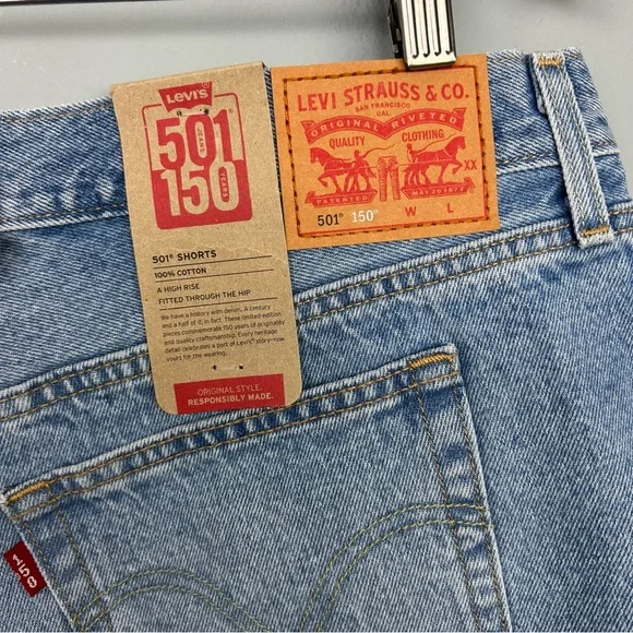 Levi’s 501 150 anniv high rise women’s denim  patch heart size 16W button fly - Picture 10 of 16